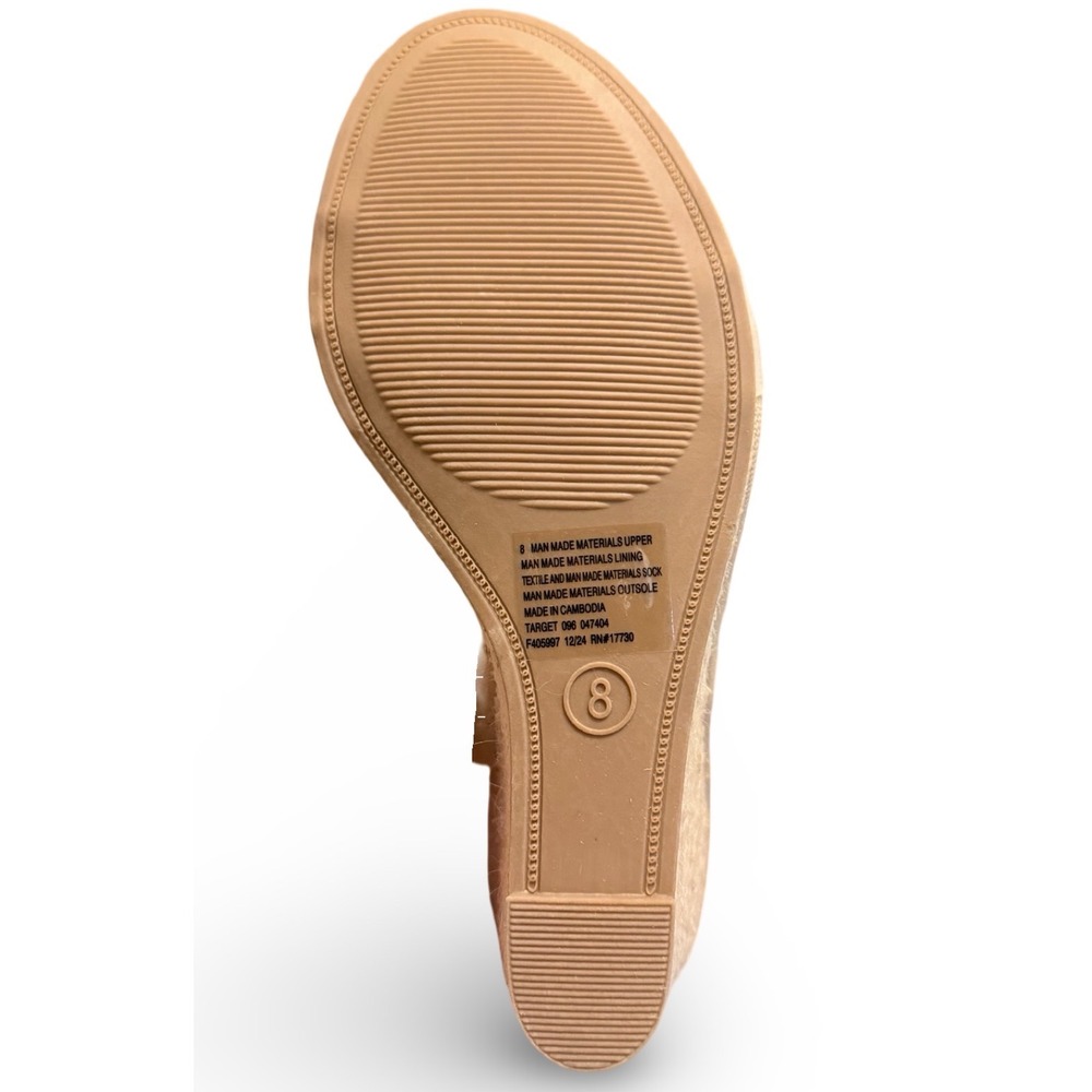 A New Day Ansel Tan Raffia Clear Double Strap Heel Sandals Womens Size 8 - Picture 6 of 8